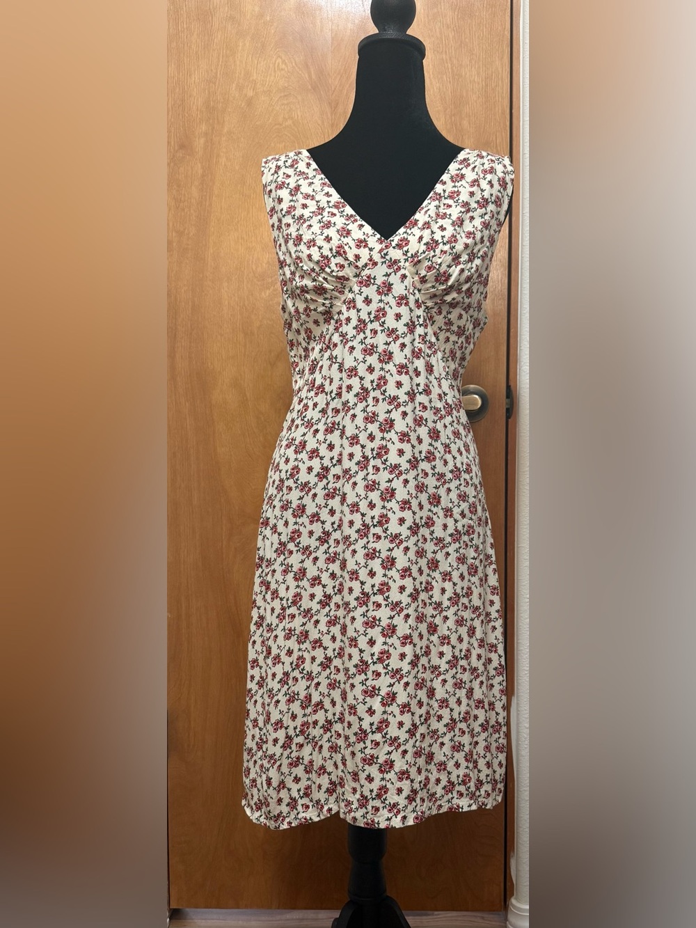 Rouje Silvia White Dress with Red Floral Print